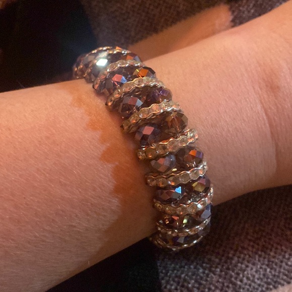 LuLaRoe Julia Dress+Tie dye sweatshirt XXL+stretch💜glitz bracelet 3”w - Picture 8 of 17